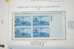 Collection de blocs de 150+ PL et 1 feuille US 1950-1960, tous neufs dans un album White Ace