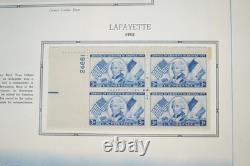 Collection de blocs de 150+ PL et 1 feuille US 1950-1960, tous neufs dans un album White Ace