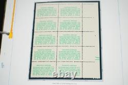 Collection de blocs de planche neufs de diverses tailles de 150 timbres américains 1975-1979 stockée dans un album