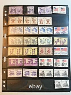 Collection de bobines des États-Unis (750+) sur 14 pages dans un ancien album White Ace, 1939-1988