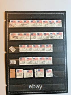Collection de bobines des États-Unis (750+) sur 14 pages dans un ancien album White Ace, 1939-1988