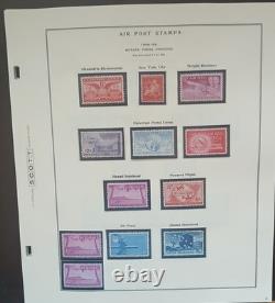 Collection de courrier aérien des États-Unis sur 26 pages d’album Scott, neuf avec gomme d’origine (MNH)