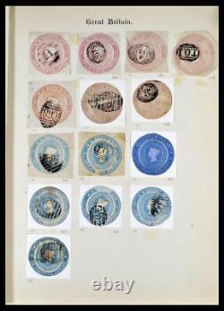Collection de découpures du monde Lot 38629 1855-1900 dans un album spécial Stanley Gibbons