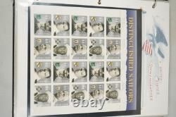 Collection de quelques centaines de timbres US 2010 neufs et utilisés stockés dans un album White Ace