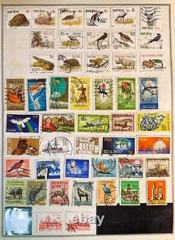 Collection de timbres CORE de l'Afrique du Sud RSA, SWA de 600 exemplaires sur pages. LIVRAISON GRATUITE AUX ÉTATS-UNIS