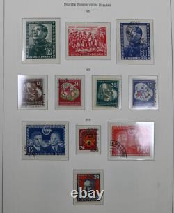 Collection de timbres DDR Allemagne de l'Est 1949-1969 Album Leuchtturm Valeur Cat 2200 $