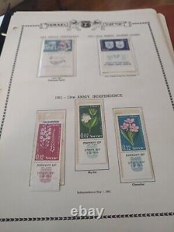 Collection de timbres ISRAËL sur pages MINKUS, simples, onglets 1961 1966. Qualité Plus