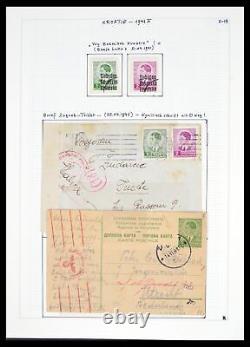 Collection de timbres Lot 39610 MNH et MH Croatie 1941-1945 dans un album