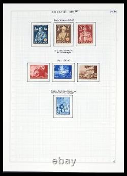 Collection de timbres Lot 39610 MNH et MH Croatie 1941-1945 dans un album