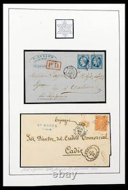 Collection de timbres Lot 39722 France annulations et enveloppes 1856-1876 dans un album