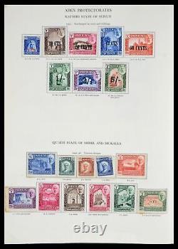 Collection de timbres MH du lot 39424 des colonies britanniques de 1937 à 1952 dans l'album SG