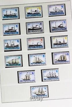 Collection de timbres MNH des îles Falkland dans l'album Lindner