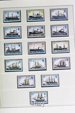 Collection de timbres MNH des îles Falkland dans l'album Lindner