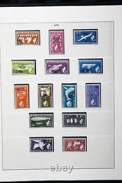 Collection de timbres MNH des îles Falkland dans l'album Lindner