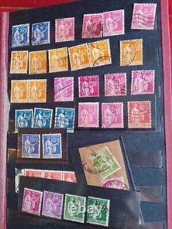 Collection de timbres Vtg France de grande valeur dans un album de stockbook Sower Sage Merson Bob