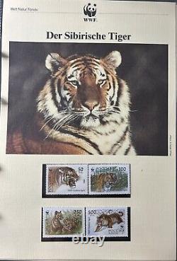 Collection de timbres WWF Conservation présentée dans un album de luxe 100 timbres de FDC