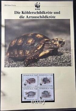 Collection de timbres WWF Conservation présentée dans un album de luxe 100 timbres de FDC