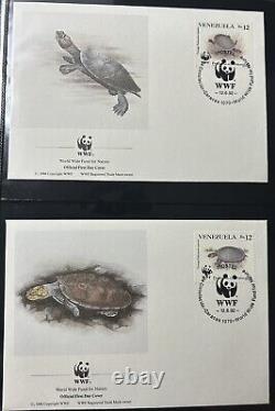 Collection de timbres WWF Conservation présentée dans un album de luxe 100 timbres de FDC