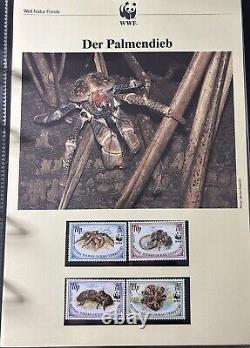 Collection de timbres WWF Conservation présentée dans un album de luxe 100 timbres de FDC