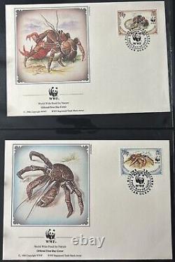 Collection de timbres WWF Conservation présentée dans un album de luxe 100 timbres de FDC