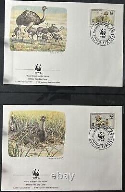 Collection de timbres WWF Conservation présentée dans un album de luxe 100 timbres de FDC