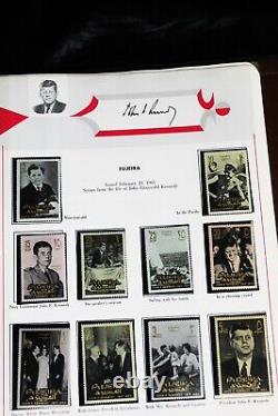 Collection de timbres World John F Kennedy JFK MNH dans un album spécialisé