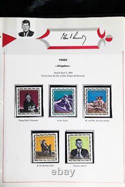 Collection de timbres World John F Kennedy JFK MNH dans un album spécialisé