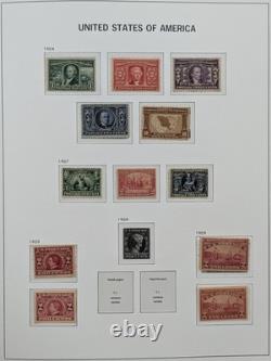 Collection de timbres américains 1893-1940, 2 albums DAVO, Columbiens, poste aérienne, Kans, Nebr