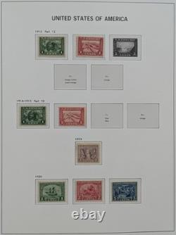 Collection de timbres américains 1893-1940, 2 albums DAVO, Columbiens, poste aérienne, Kans, Nebr