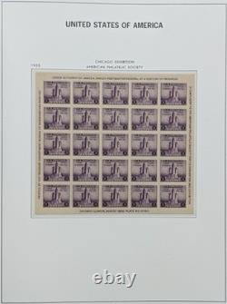 Collection de timbres américains 1893-1940, 2 albums DAVO, Columbiens, poste aérienne, Kans, Nebr