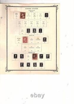 Collection de timbres américains - 33 timbres oblitérés et non oblitérés sur la page d'un album, 1861-1882, CV 607 MB30.