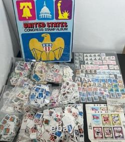 Collection de timbres américains, album de timbres du Congrès, lot énorme de timbres neufs et oblitérés 1900-1980