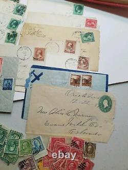 Collection de timbres américains et étrangers Albums de cartes postales en vrac Enveloppes à partir des années 1860