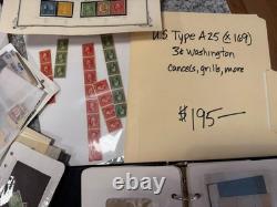 Collection de timbres américains et lot en boîte