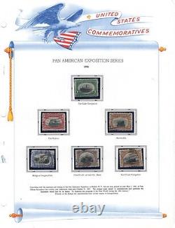 Collection de timbres américains plus anciens sur 5 pages d'album White Ace (C383)