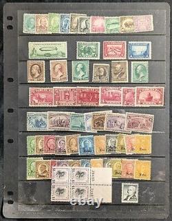 Collection de timbres américains, restes et dépouilles, lot de 10 albums, classeurs, etc.