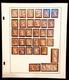 Collection De Timbres Américains Usagés De 3¢ De 1851 Sur Page D'album, 36 Timbres Pour Variétés Et Oblitérations
