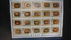 Collection de timbres amusants du monde entier dans l'album Voyager de l'aventure