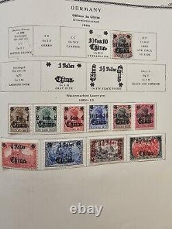 Collection de timbres d'Allemagne et de colonies dans l'album spécialisé Scott MH & utilisé