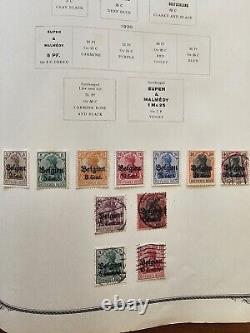 Collection de timbres d'Allemagne et de colonies dans l'album spécialisé Scott MH & utilisé