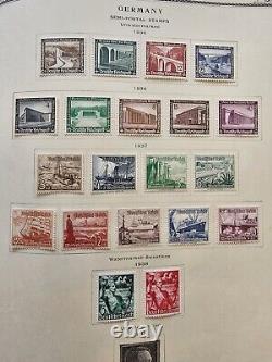 Collection de timbres d'Allemagne et de colonies dans l'album spécialisé Scott MH & utilisé