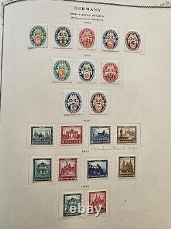 Collection de timbres d'Allemagne et de colonies dans l'album spécialisé Scott MH & utilisé