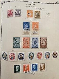 Collection de timbres d'Allemagne et de colonies dans l'album spécialisé Scott MH & utilisé