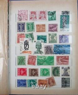 Collection de timbres d'album mélangée du monde vintage XXe siècle