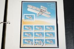 Collection de timbres de 2002-2005 des États-Unis comprenant 47 feuillets en livre dans un album White Ace. Valeur faciale : 250 $ +