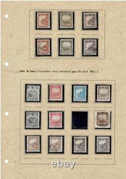 Collection de timbres de Manchukuo Partie 1 Émissions définitives sur 9 pages d'album Min et utilisé