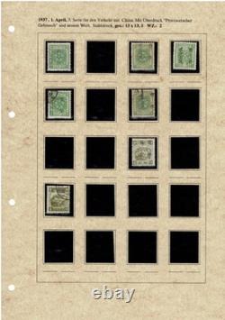 Collection de timbres de Manchukuo Partie 1 Émissions définitives sur 9 pages d'album Min et utilisé