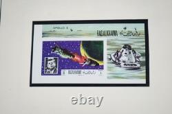 Collection de timbres de Ras Al Khaimah et Saint-Vincent JFK de plus de 110 timbres et 70 feuilles dans un album