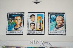 Collection de timbres de Ras Al Khaimah et Saint-Vincent JFK de plus de 110 timbres et 70 feuilles dans un album