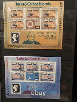 Collection de timbres de Sir Rowland Hill en très bon état avec album.
